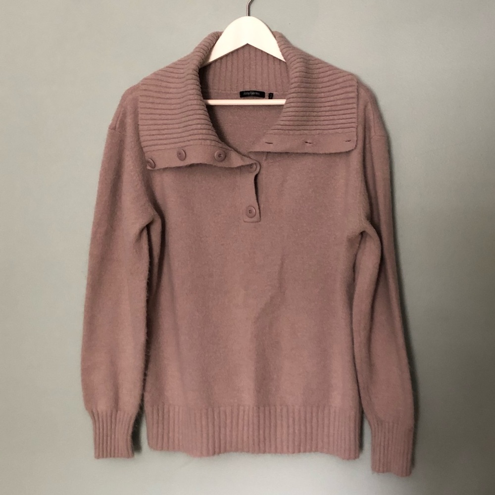 Convertible Cowl Neck Blush Sweater GUC